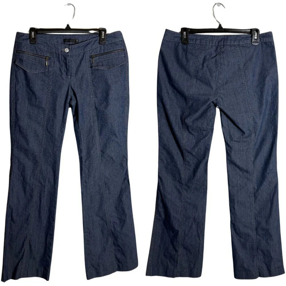 NWOT Vintage Guess Collection Y2K Low Rise Wide Leg Denim Jeans Women's 10 Blue - Picture 1 of 12
